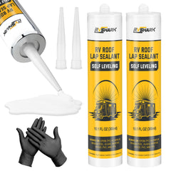RVshark front packaging showing two white sealant bottles and benefits