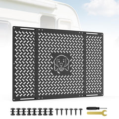 RVSNAIL front view installed on an RV door showing strong protection and airflow
