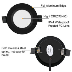 RVZONE puck lights installation with included hole saw showing easy DIY cutting and fitting
