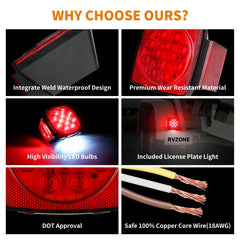 RVZONE set of amber and red side marker lights improving side detection