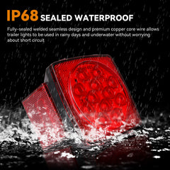 RVZONE square right stop and turn tail light demonstrating bright stop signaling