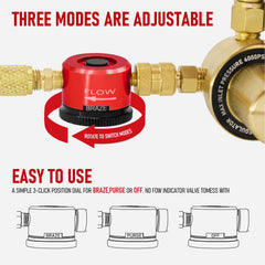 RX WELD connected to 1/4-inch hoses showing quick hookup benefit