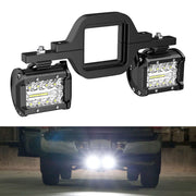 RYANSTAR front view of paired 4 inch LED pods showing compact hitch-ready design and bright beam benefit