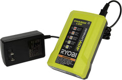 RYOBI OP404 front view showing compact charger and port, reliable quick charging