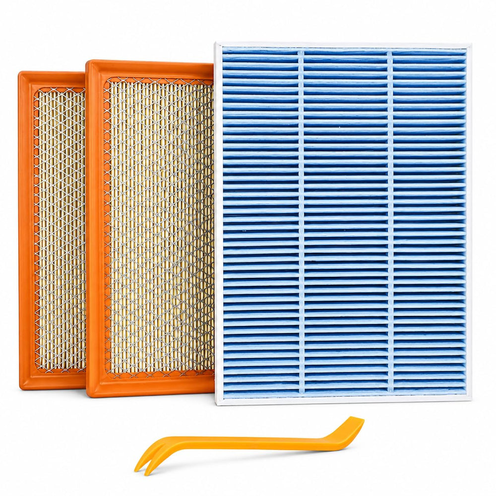 ryvclim front packaging showing both engine and cabin filters, clear fit info