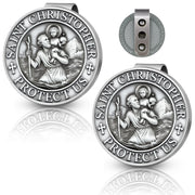 RYYOF front medal view showing Saint Christopher and protective inscription, adds faith-focused presence
