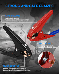 SAFEMATE cables stretched between two vehicles demonstrating 18-foot reach and easy use