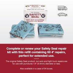 Safety Seal close-up of single 4-inch repair patch demonstrating precise size