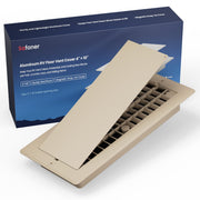 Safoner front view of aluminum floor register showing clean fit and durability
