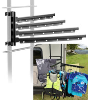 Safoner front view mounted on RV ladder shows stable outdoor drying