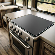 Safoner front view of stove cover showing full countertop conversion benefit