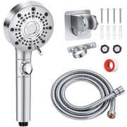 Saidrip front view of shower head and hose showing compact camper fit
