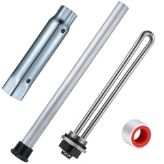 Saillong front kit packaging showing all four RV water heater parts and benefits