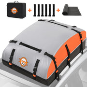 Sailnovo rooftop bag front view showing waterproof exterior and capacity benefit