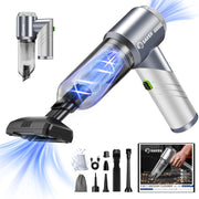 Saker HL132 front view showing compact cordless vacuum and nozzle, fast spot cleaning