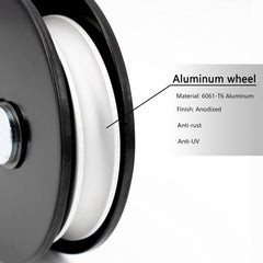 SALMAN closeup of aluminum wheel highlighting smooth surface and rope protection