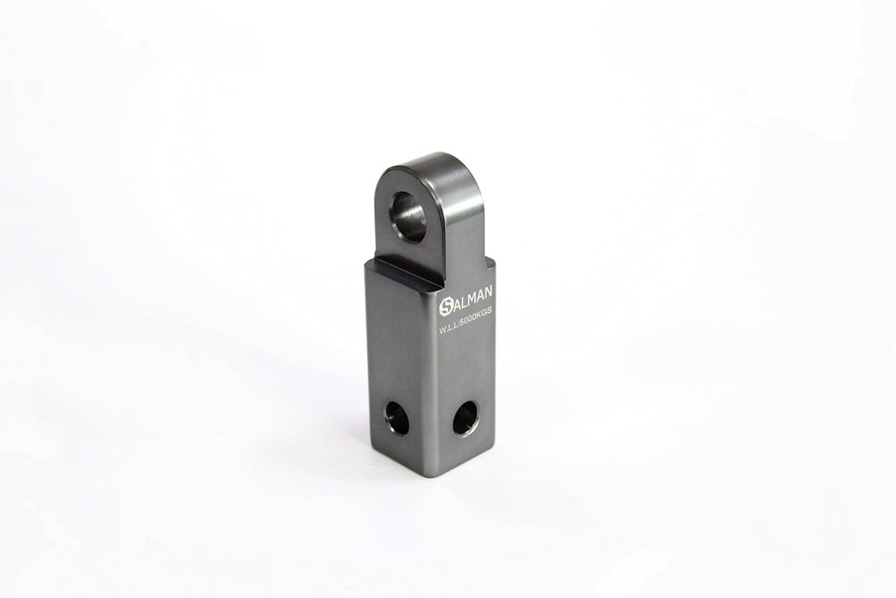 SALMAN hitch receiver front view showing compact 50x50x155mm profile and benefit of easy fit