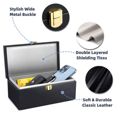 Samfolk carbon fiber pouch close-up demonstrating portable signal blocking