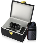 Samfolk Faraday box front view showcasing secure storage and elegant design