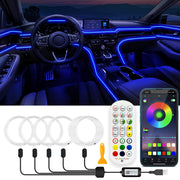 SAMGCHI front packaging showing USB car LED lights kit and included accessories for quick setup
