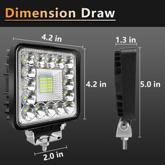 SAN YOUNG close-up of convex LED chips highlighting intense 6000K light performance