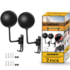 SANGMO front view of helmet rack showing sturdy steel design and secure mount