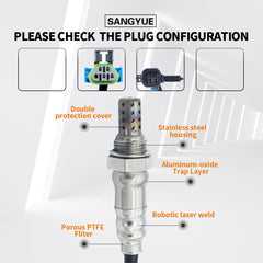 Sangyue downstream sensor tip detail showing sensing element and corrosion-resistant finish for longevity