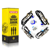 Sangyue front packaging kit showing all four O2 sensors, clear vehicle fit benefit