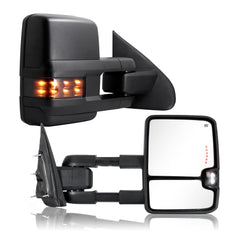 Sanooer textured black tow mirror front view showing sleek fit and protection