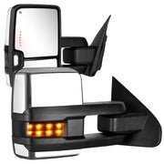 Sanooer chrome towing mirrors front view showing full replacement and improved visibility