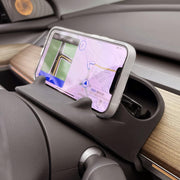 SANTACIN front view installed on Tesla steering wheel showing neat storage