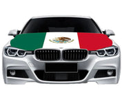 Sapphirem Mexico flag hood cover front view showing bold patriotic design and curb appeal