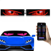 sasecgo front view on windshield showing animated eyes and bold visuals