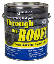 Sashco clear roof sealant front view showing label and packaging benefits