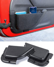 Savadicar DP5 front view installed on Jeep door showing tidy storage benefit