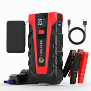 Scatach front view showing compact jump starter and benefits for quick starts