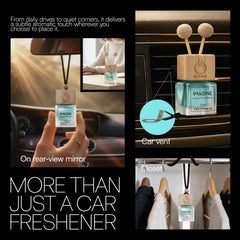 SCENSE IMAGINE diffuser bottle close-up highlighting refillable design and quality oils