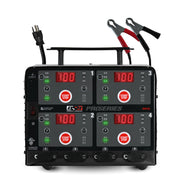 Schumacher DSR125 front panel showing four bank displays and controls for quick monitoring
