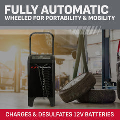 schumacher wheeled chassis side for easy maneuvering and storage