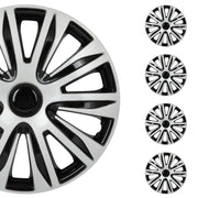 SCITOO front view hubcap showing gloss black and silver finish benefit: modern look