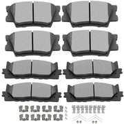 SCITOO front and rear brake pad kit packaging showing included eight pads and labels, clear fitment benefit