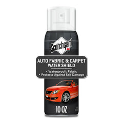 Scotchgard spraying cloth seat to demonstrate easy application and protection