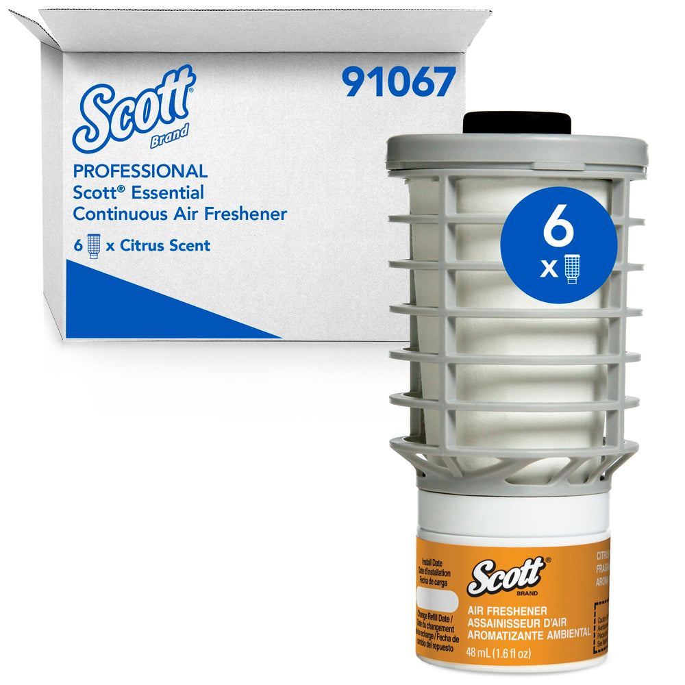 Scott Professional front packaging showing six citrus refills and clear branding for fast identification