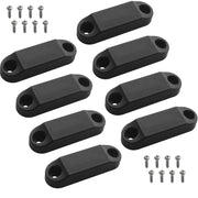 Screw Man front view of four black magnetic door holders showing compact design and durability