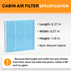 SCREW RHINO cabin filter pleats close-up capturing fine particles