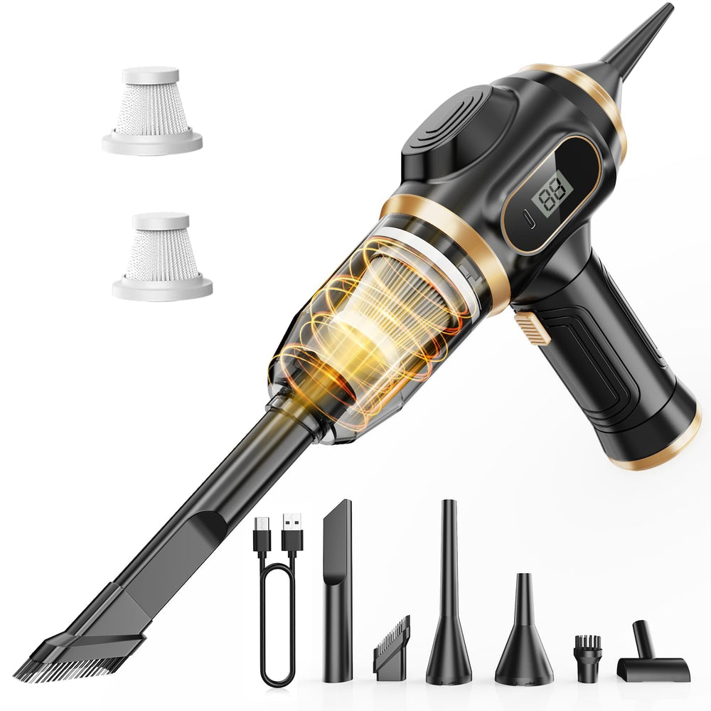 Scstartx front view compact vacuum showing ergonomic design and portability