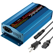 SDULIBITIY front view of charger showing XLR connector and status LEDs for safe charging