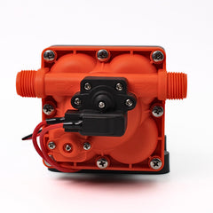 SEAFLO top label closeup highlighting model and voltage for quick identification