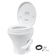 SEAFLO front view of RV toilet showing clean design and easy maintenance
