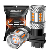 SEALIGHT front view pack of 2 showing bright amber output and easy swap benefit